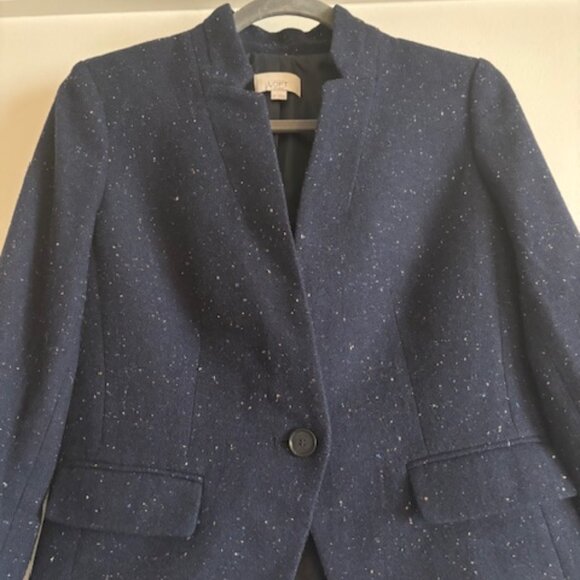 LOFT Wool Speckled Blazer in navy - Picture 5 of 7